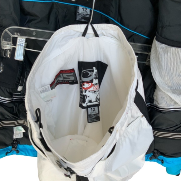 OBERMEYER SKI-JACKET AND SKI-PANT SET SZ: 12 BLUE AND WHITE - Picture 6 of 6